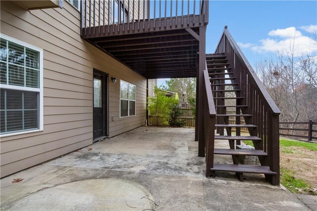 view of patio with a balcony