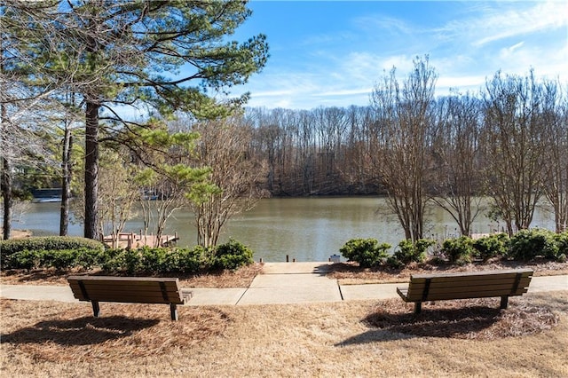 view of property's community featuring a water view