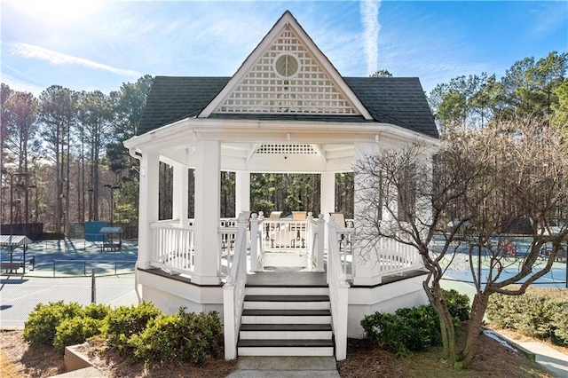 view of property's community with a gazebo