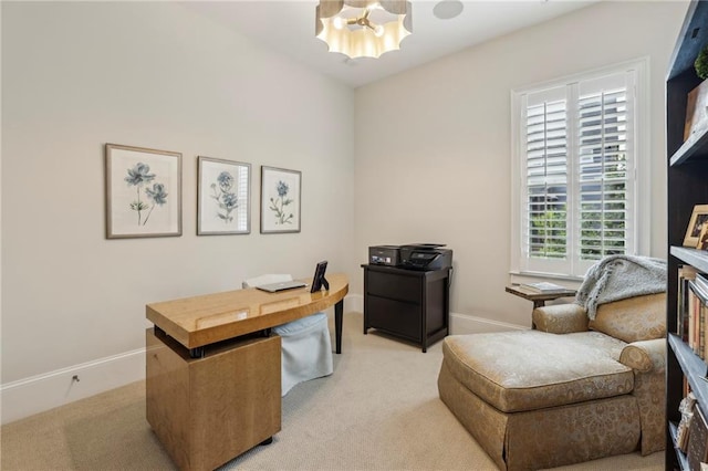 3005 Evelyn Ln, Alpharetta, GA 30004 - office area with a chandelier and light colored carpet
