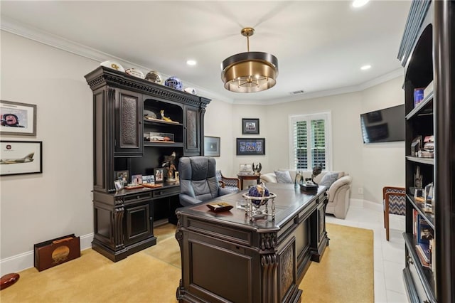3005 Evelyn Ln, Alpharetta, GA 30004 - office featuring crown molding and recessed lighting