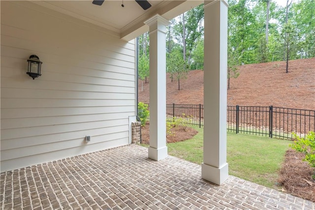 4948 Sudbrook Way, Peachtree Corners, GA 30092 - view of patio featuring fence and a ceiling fan