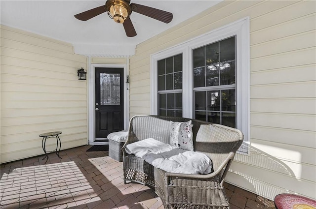 view of patio / terrace with ceiling fan