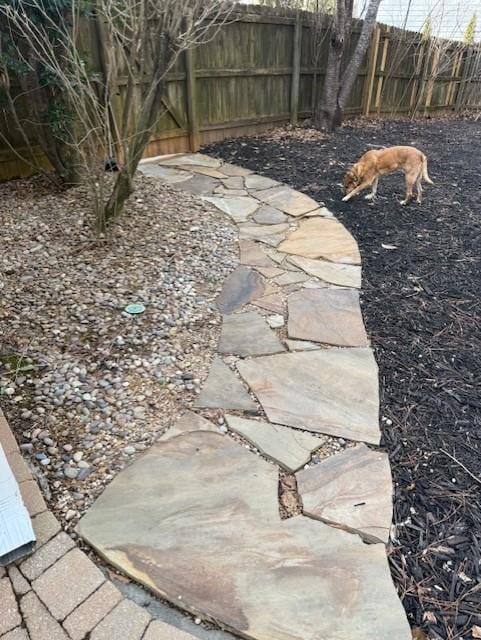 view of yard with fence