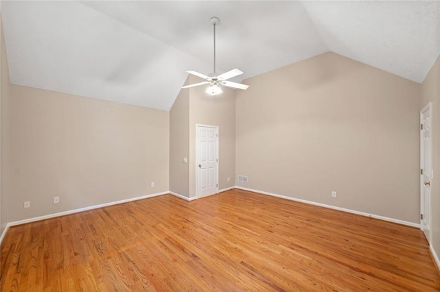 2140 Old Orchard Ln, Canton, GA 30114 - additional living space with vaulted ceiling, a ceiling fan, and light wood finished floors