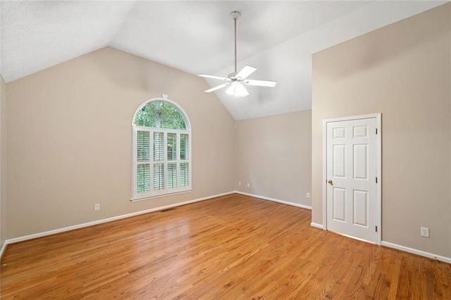 2140 Old Orchard Ln, Canton, GA 30114 - additional living space featuring ceiling fan, lofted ceiling, and light wood finished floors