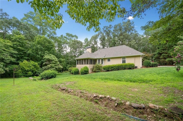 2140 Old Orchard Ln, Canton, GA 30114 - back of property featuring a yard and a chimney