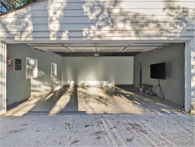 view of garage