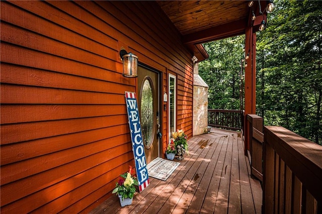 wooden deck with covered porch