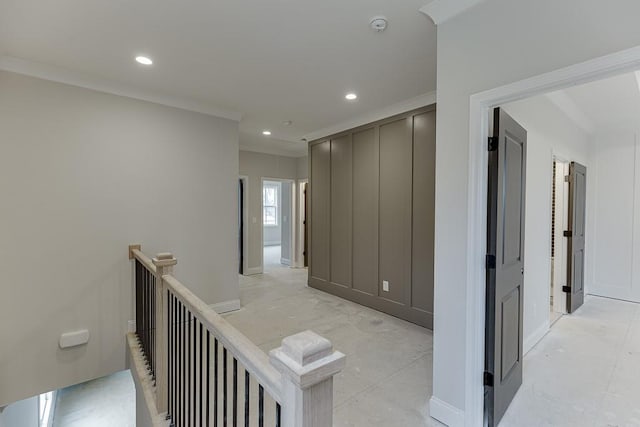 corridor with ornamental molding