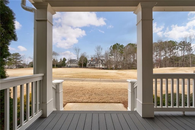 wooden deck featuring a porch