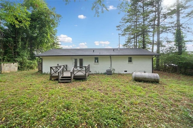 8535 Hiram Acworth Hwy, Dallas, GA 30157 - rear view of house with a deck and brick siding
