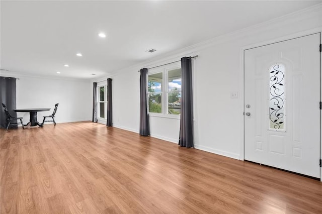 8535 Hiram Acworth Hwy, Dallas, GA 30157 - entryway featuring ornamental molding, recessed lighting, and light wood-style flooring