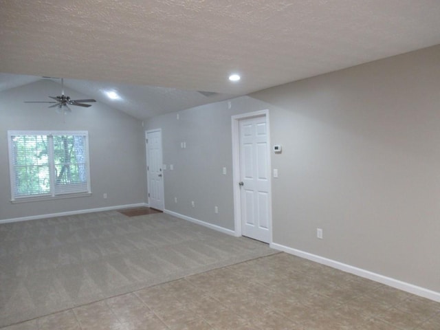 152 Royal Oaks Ln, Dahlonega, GA 30533 - spare room featuring ceiling fan, light colored carpet, baseboards, a textured ceiling, and recessed lighting