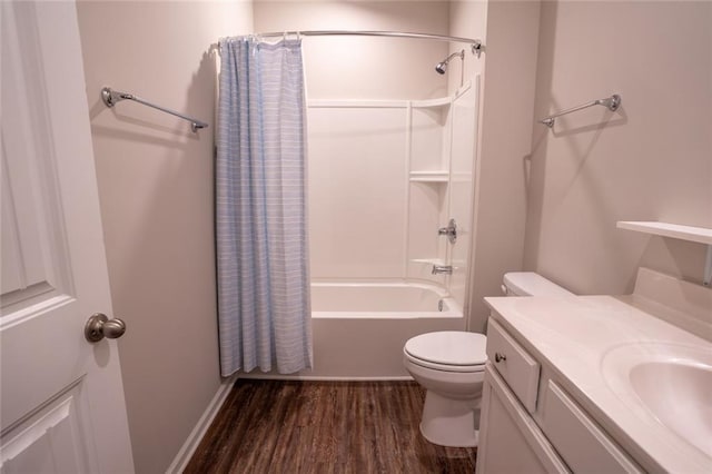 155 Sanctuary Pl, Jasper, GA 30107 - bathroom featuring shower / bath combo with shower curtain, vanity, and wood finished floors