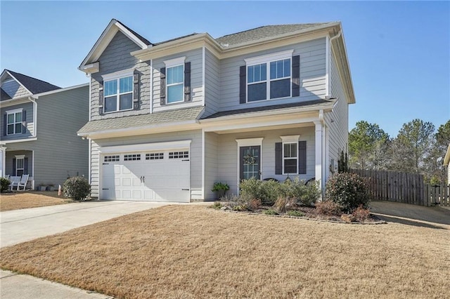 view of front of house with a garage