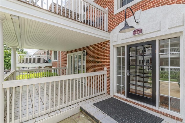 view of patio with a balcony