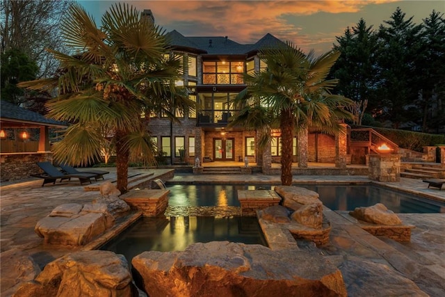 2461 Oak Grove Ests NE, Atlanta, GA 30345 - swimming pool featuring a patio area and french doors