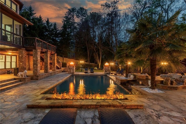 2461 Oak Grove Ests NE, Atlanta, GA 30345 - swimming pool with stairway, a patio area, and a deck