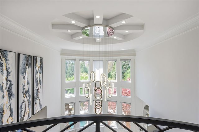 2461 Oak Grove Ests NE, Atlanta, GA 30345 - detailed view of ornamental molding, a chandelier, and recessed lighting