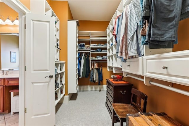 view of walk in closet
