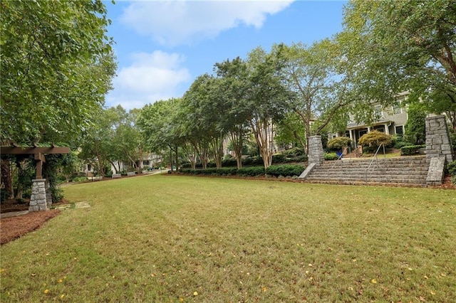 view of grassy yard