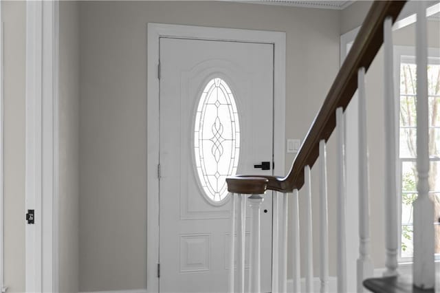 entryway with stairs