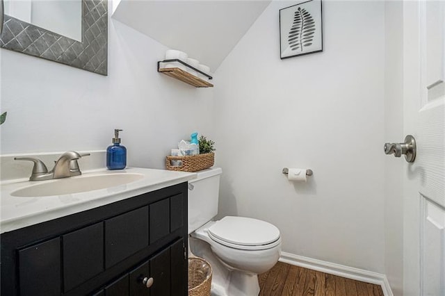 1175 Haven Brook Way, Atlanta, GA 30319 - bathroom with vanity, wood finished floors, and lofted ceiling