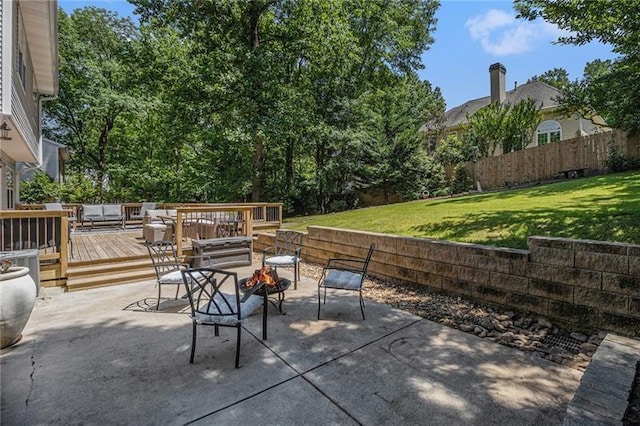 1175 Haven Brook Way, Atlanta, GA 30319 - view of patio / terrace with an outdoor fire pit and a wooden deck
