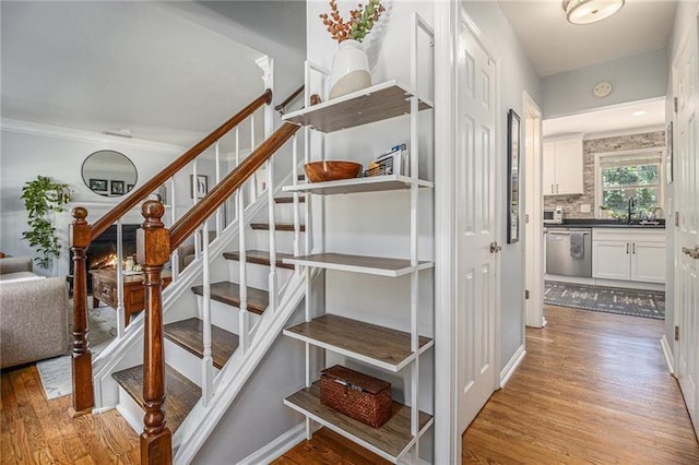 1175 Haven Brook Way, Atlanta, GA 30319 - stairway with wood finished floors