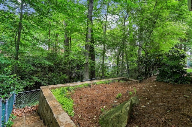 view of yard featuring fence