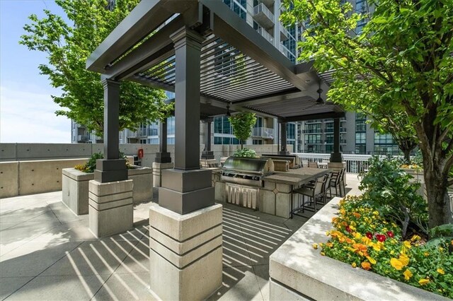 855 Peachtree St NE Unit 2713, Atlanta, GA 30308 - view of patio / terrace featuring outdoor dry bar and area for grilling