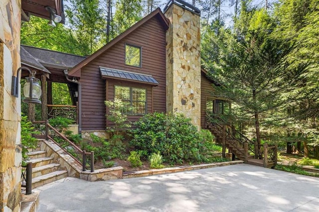 view of front of home with a patio area