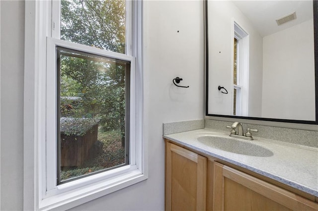 bathroom featuring vanity and a healthy amount of sunlight