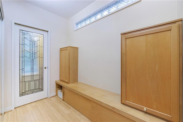 mudroom featuring light wood-type flooring