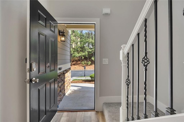 506 Tallapoosa Trl, Woodstock, GA 30188 - entrance foyer featuring wood finished floors