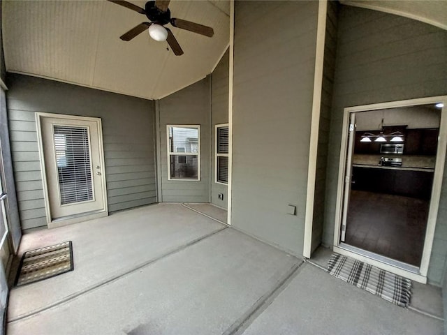 view of patio / terrace with ceiling fan