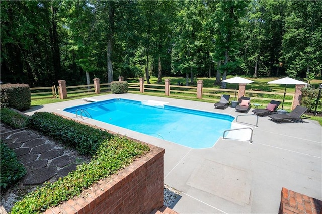 1642 Reflections Trl, Powder Springs, GA 30127 - view of pool with a patio area and a diving board