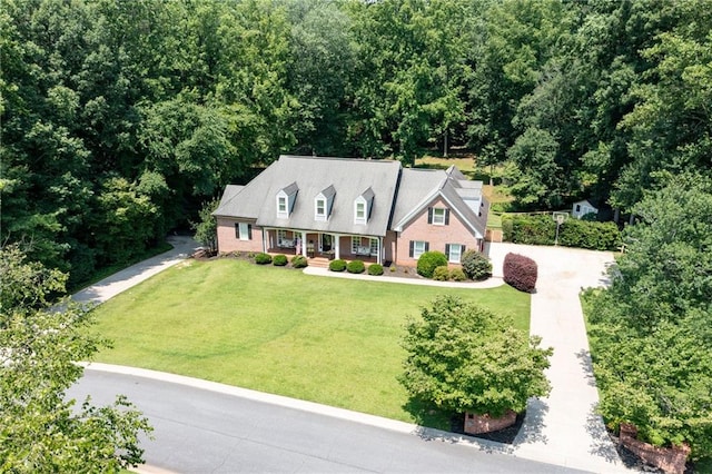 1642 Reflections Trl, Powder Springs, GA 30127 - new england style home with a front yard and covered porch