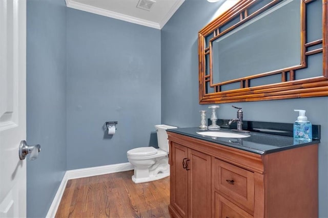 212 Thorncliff Way, Acworth, GA 30101 - bathroom with crown molding, vanity, and wood finished floors