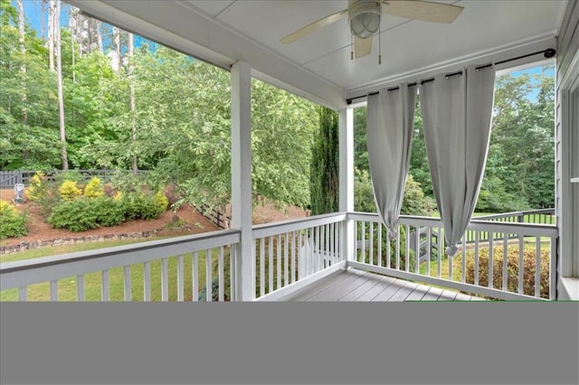 212 Thorncliff Way, Acworth, GA 30101 - wooden deck with a ceiling fan