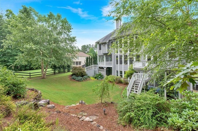 212 Thorncliff Way, Acworth, GA 30101 - view of yard featuring stairs and a sunroom