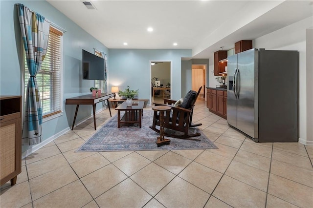 5828 Paliser Trce, Sugar Hill, GA 30518 - living area featuring light tile patterned floors, baseboards, and recessed lighting