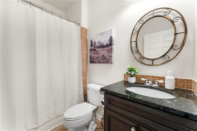 5828 Paliser Trce, Sugar Hill, GA 30518 - full bath with vanity, toilet, a shower with curtain, and tile patterned floors