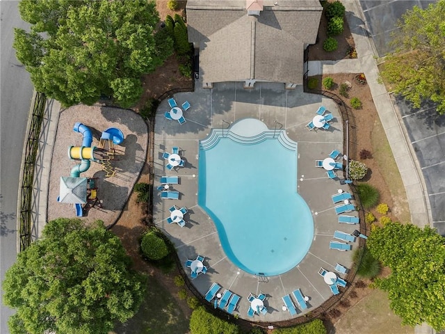 5828 Paliser Trce, Sugar Hill, GA 30518 - aerial view of a pool