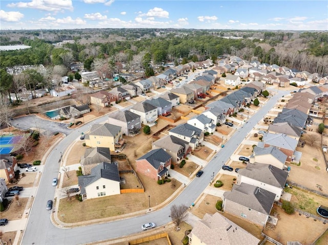 aerial view with a residential view