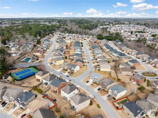 aerial view with a residential view