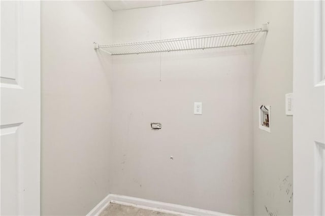 6071 Cristie Dr, Ellenwood, GA 30294 - laundry room with hookup for a washing machine and baseboards