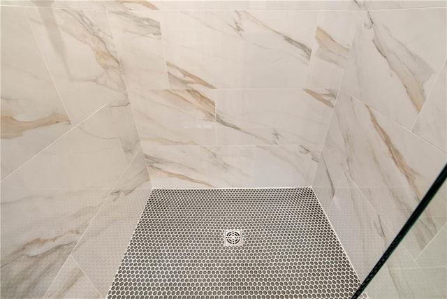 details with a tile shower