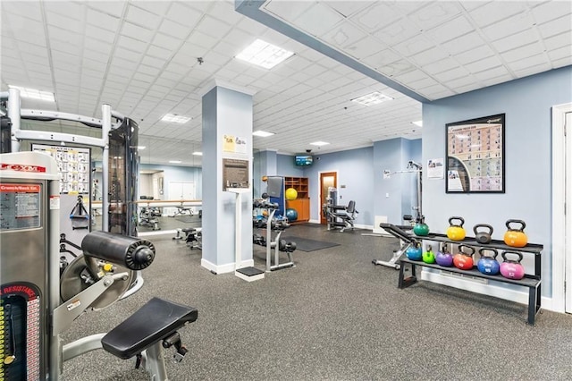 795 Hammond Dr Unit 813, Sandy Springs, GA 30328 - workout area with baseboards and a drop ceiling